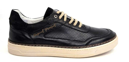 748 Black Italian Leather Sneakers