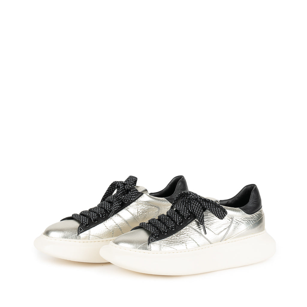 8011 Women's Metallic Silver Sneaker