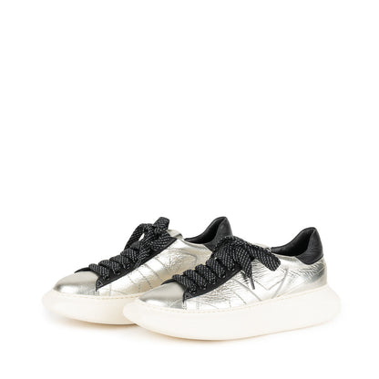8011 Women's Metallic Silver Sneaker