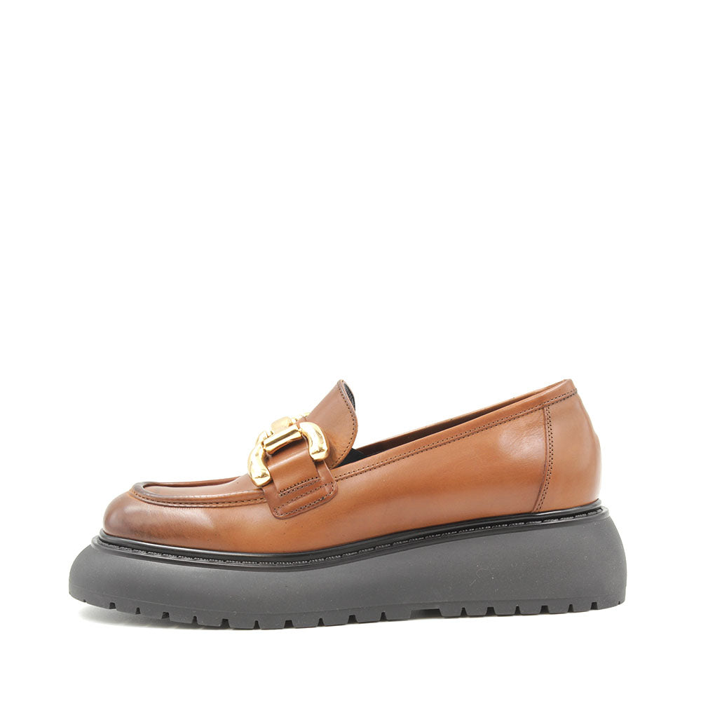 8052 Tan Women's Platform Loafers
