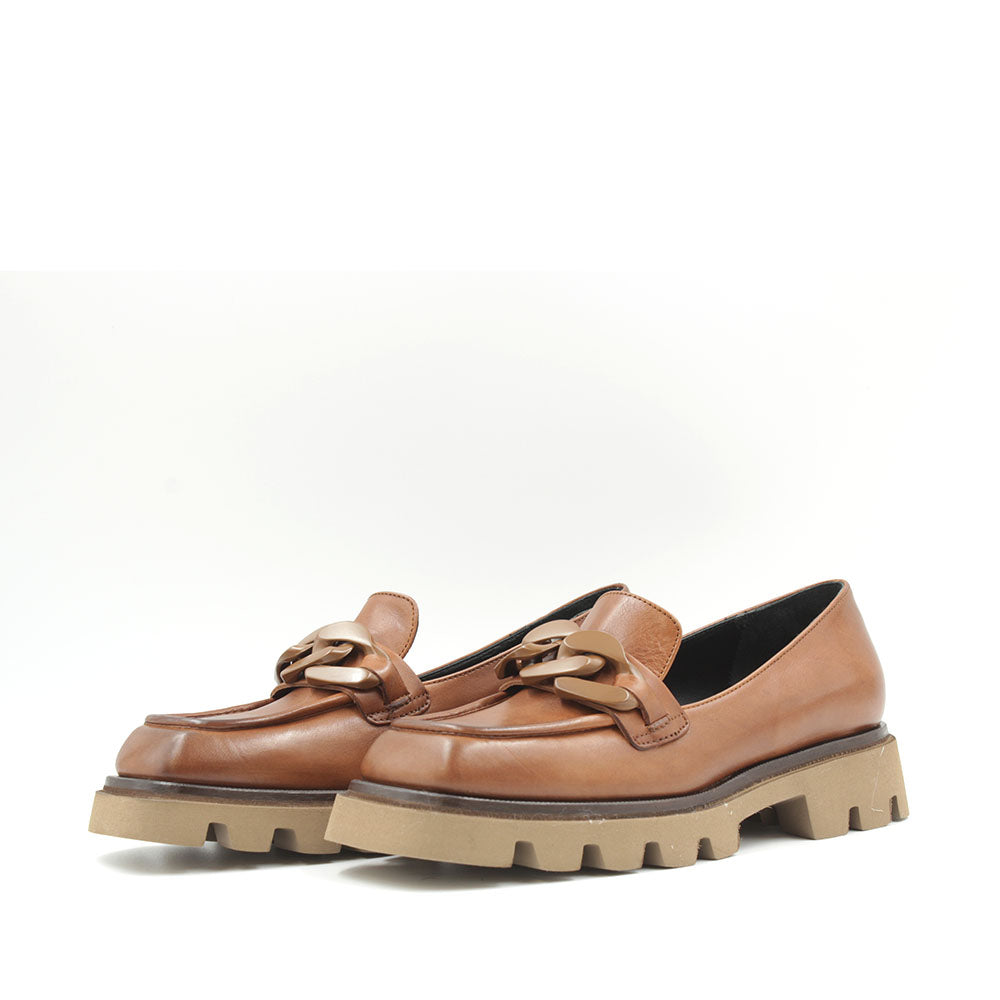 8071 Tan Women's Horsebit Loafers