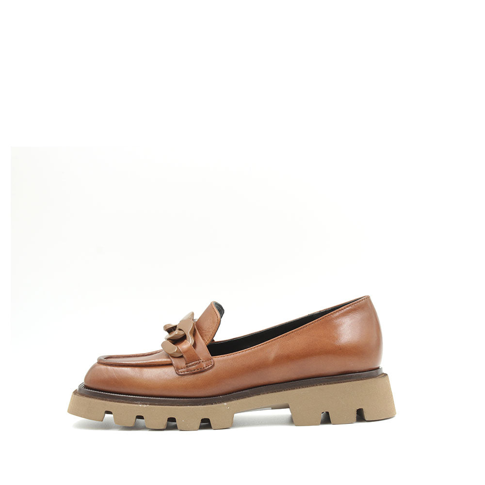 8071 Tan Women's Horsebit Loafers