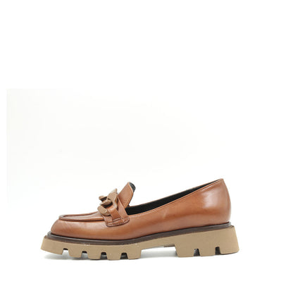 8071 Tan Women's Horsebit Loafers