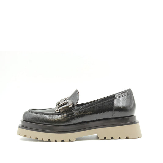8080 Black Women's Winter Horsebit Loafers