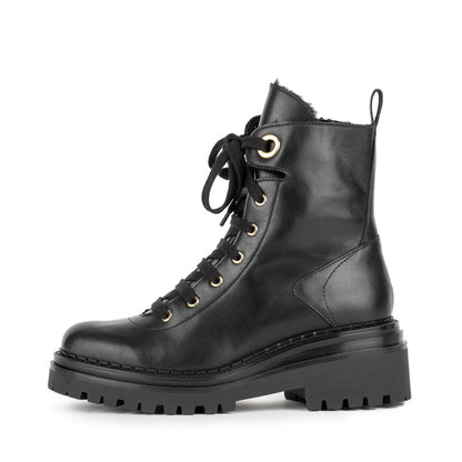 8132 Black Women's Lace-Up Boots