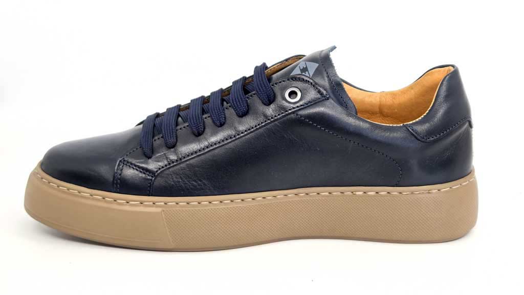 Eric Navy Leather Sneakers
