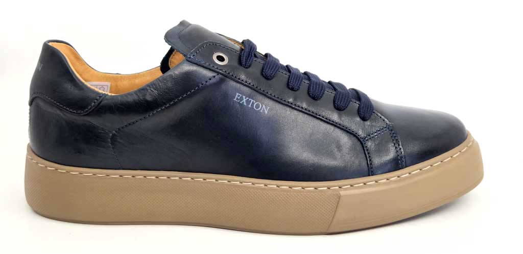 Eric Navy Leather Sneakers