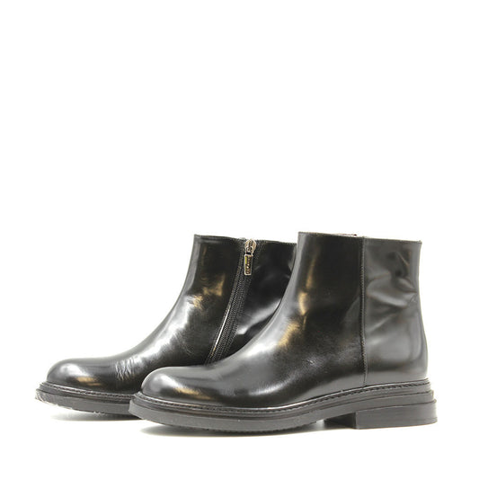 9051 Black Leather Women's Ankle Boots