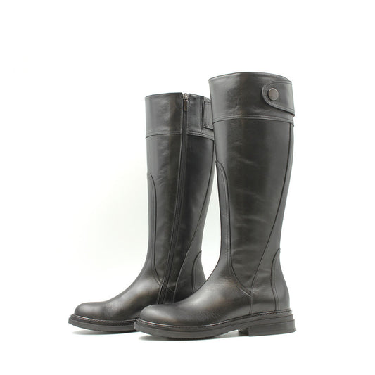 9052 Black Knee High Women's Boots
