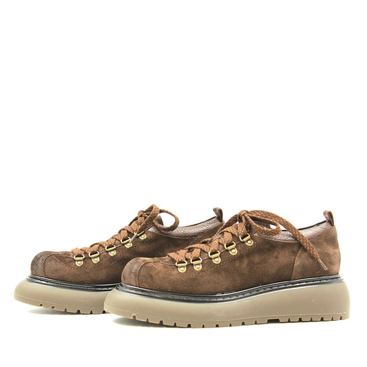 9082B Brown Lace-Up Women's Shoes
