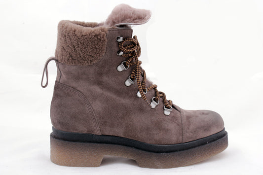 9111 Brown Women's Lace-Up Ankle Boots