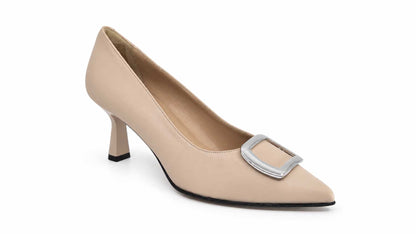 Ottavia Nude Leather Court Shoes