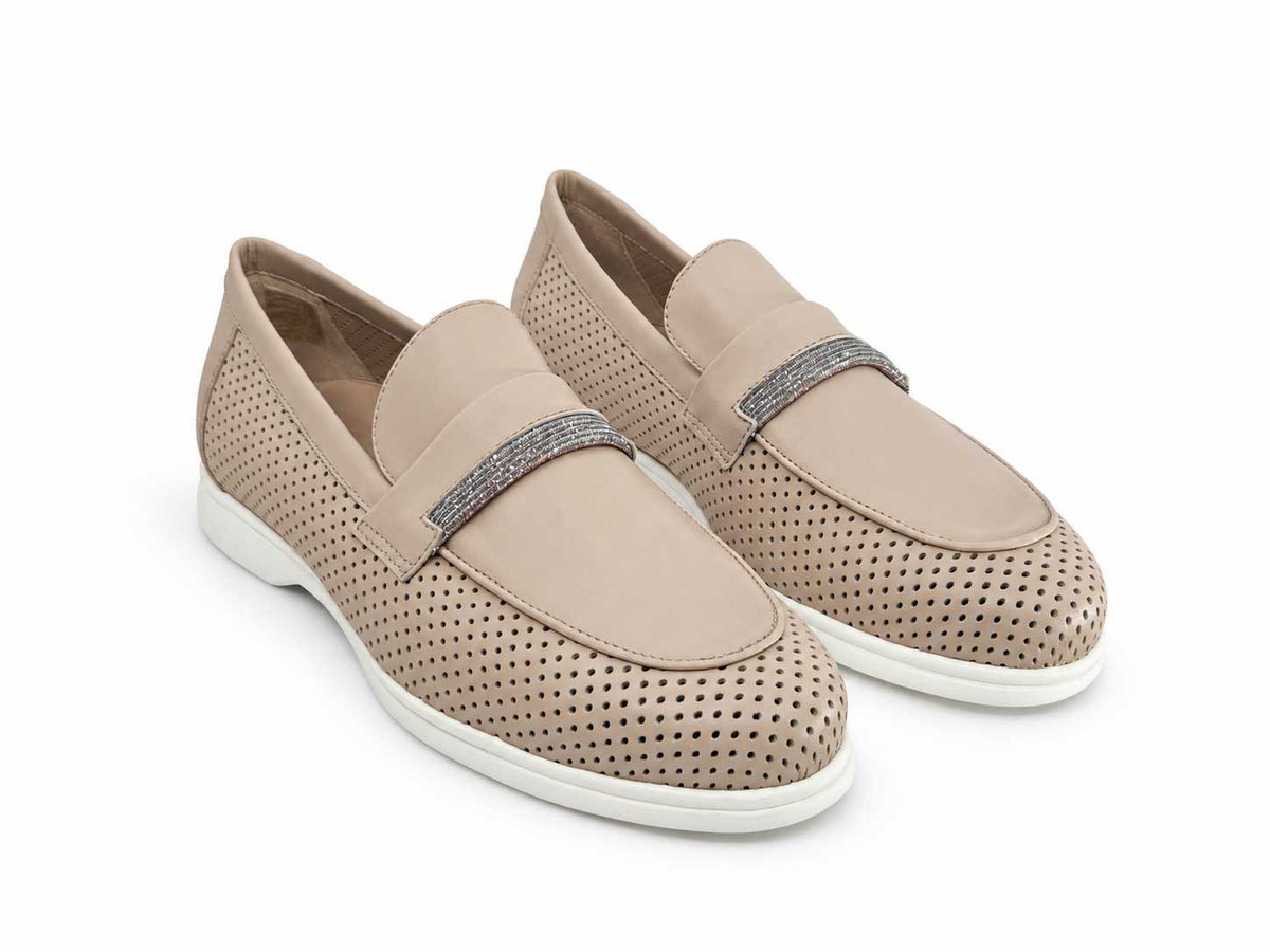 Nerina Nude Italian Loafers