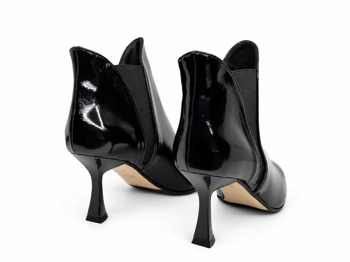Vivienne Black Patent Ankle Boots