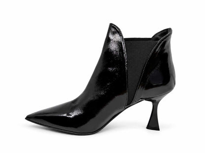 Vivienne Black Patent Ankle Boots