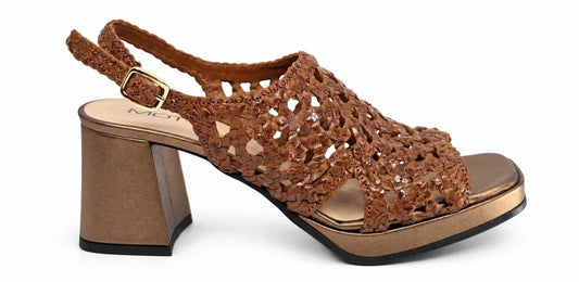 Ornella Tan Woven Platform Sandals