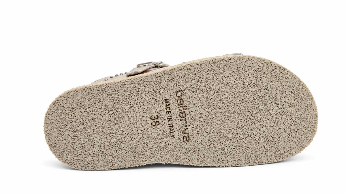 Chiara Metallic Silver Slides