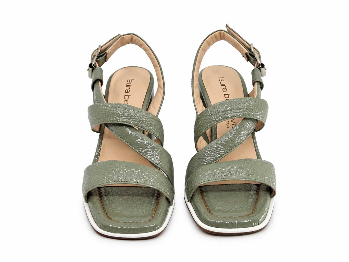 Vanessa Military Green Strappy Sandals