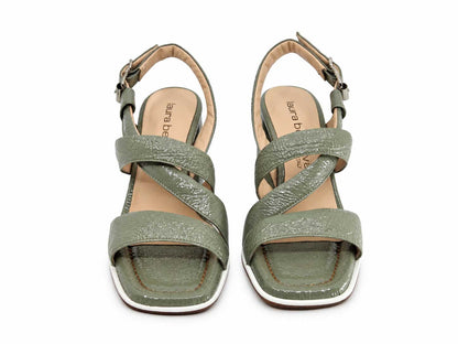 Vanessa Military Green Strappy Sandals