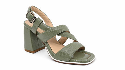 Vanessa Military Green Strappy Sandals