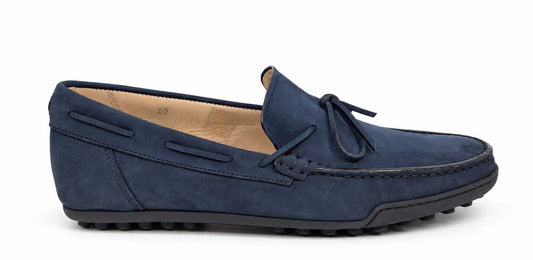 Matteo Navy Suede Leather Loafers