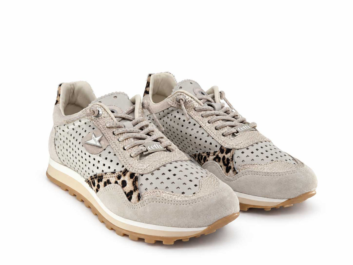 Alyce Beige Leopard Detail Sneakers