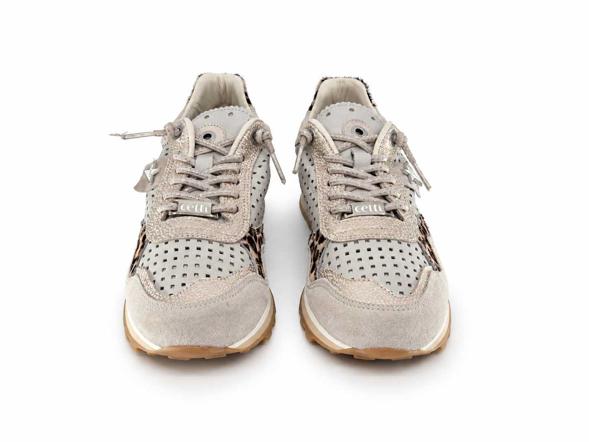Alyce Beige Leopard Detail Sneakers