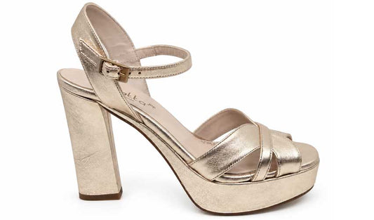 Estrella Champagne Gold Platform Sandals