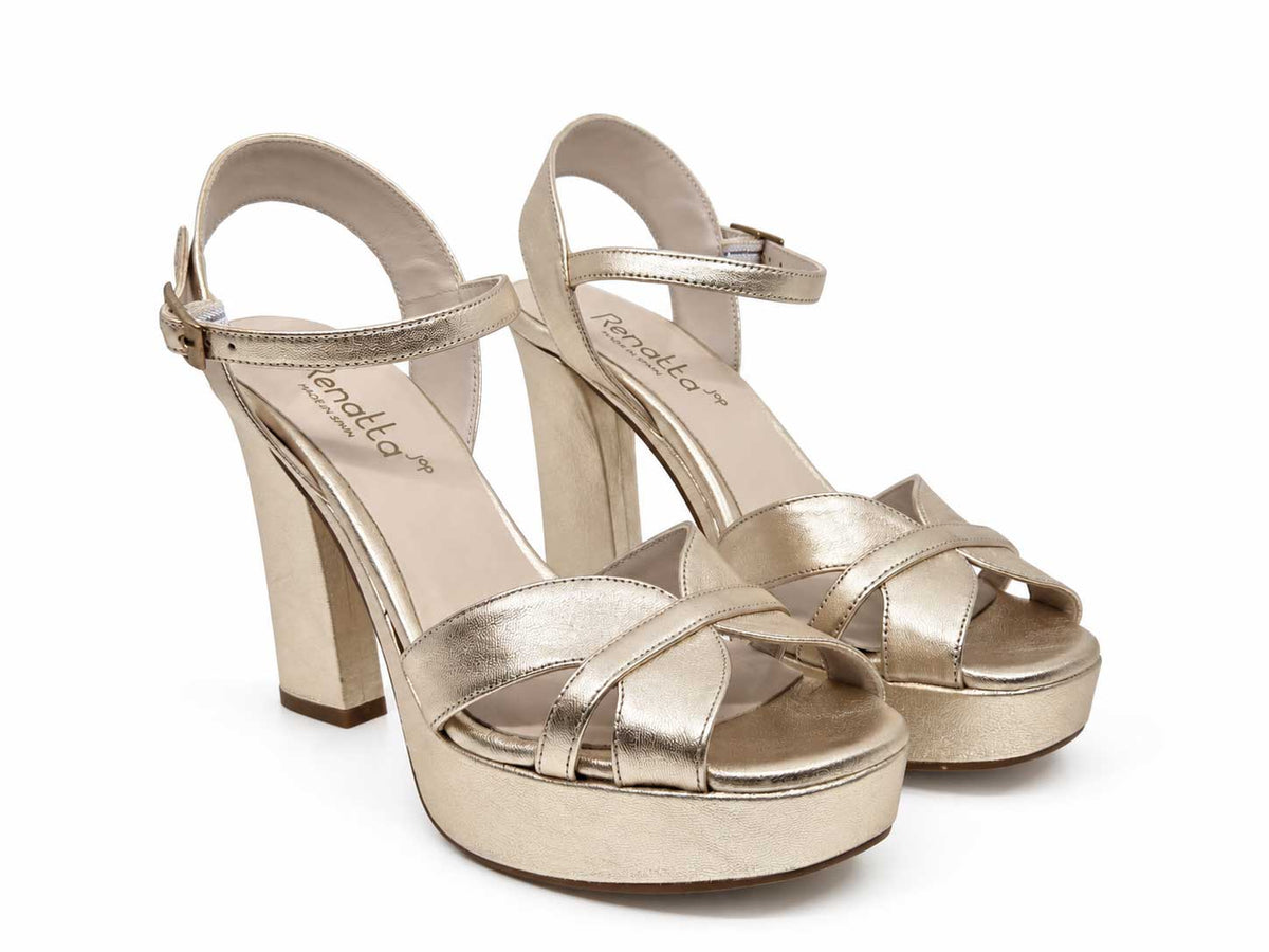 Estrella Champagne Gold Platform Sandals