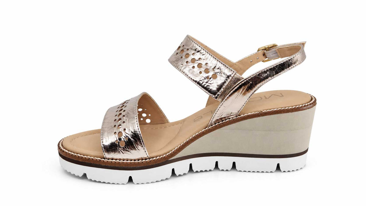 Ornella Champagne Wedge Sandals
