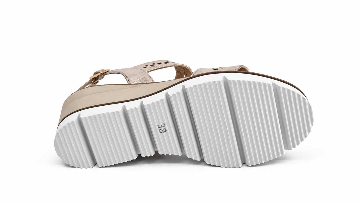 Ornella Champagne Wedge Sandals