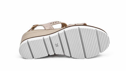 Ornella Champagne Wedge Sandals