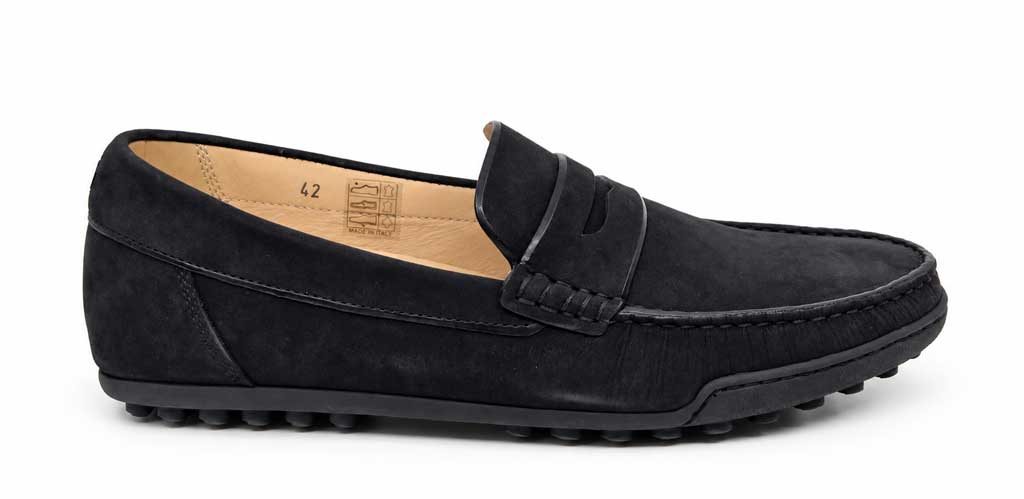 Riccardo Black Nabuk Leather Loafers