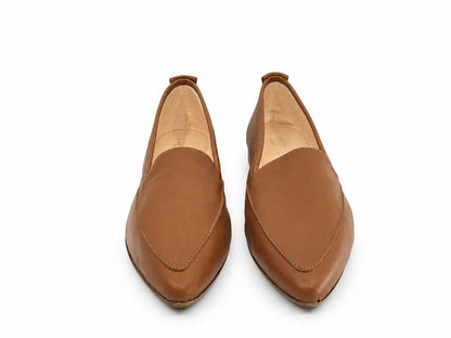 Mia Cognac Leather Loafers