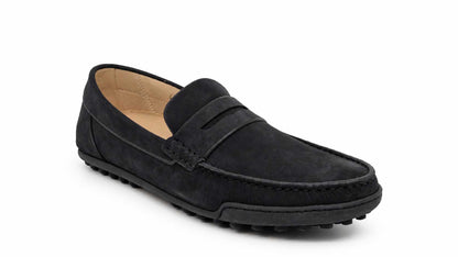 Riccardo Black Nabuk Leather Loafers