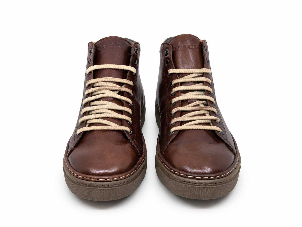 Beniamino Brown High-Top Sneakers