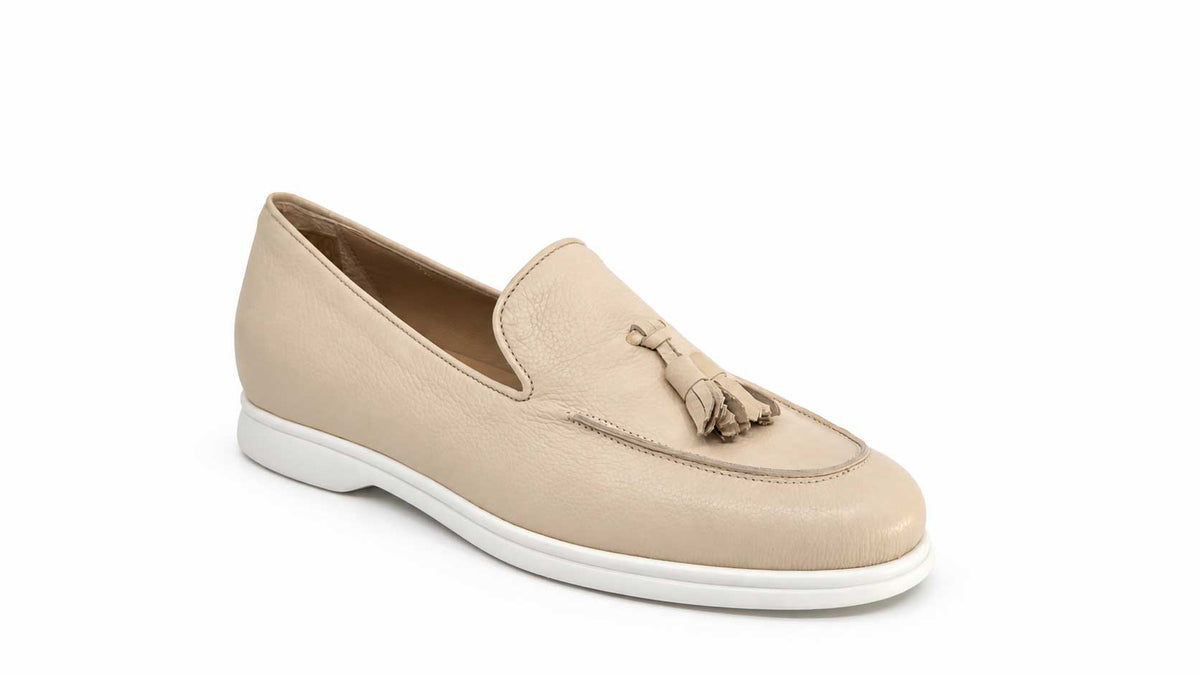 Diletta Cream Tassel Loafers