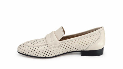 Fiorella Cream Italian Leather Loafers