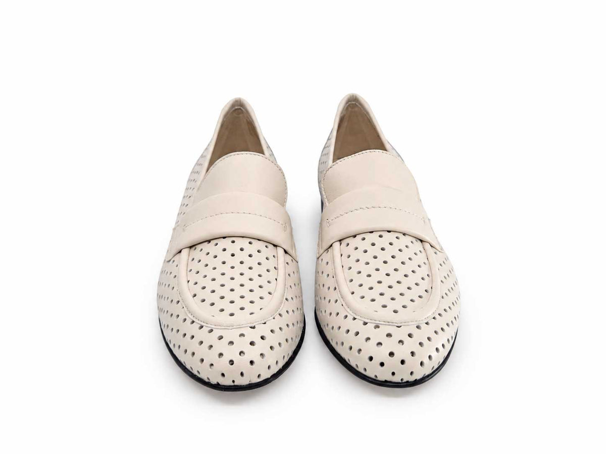Fiorella Cream Italian Leather Loafers