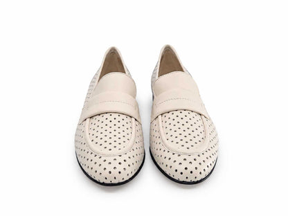 Fiorella Cream Italian Leather Loafers
