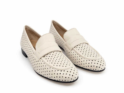 Fiorella Cream Italian Leather Loafers