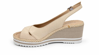Caterina Cream Crossover Slingback Wedges