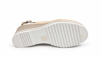 Caterina Cream Crossover Slingback Wedges