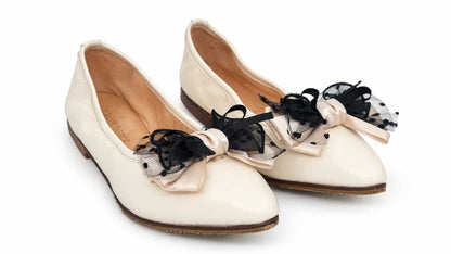 Camille Cream Leather Ballet Flats