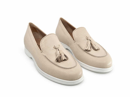 Diletta Cream Tassel Loafers