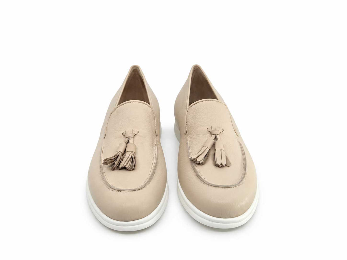 Diletta Cream Tassel Loafers