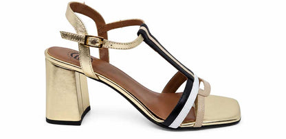 Fiamma Gold T-Bar Sandals