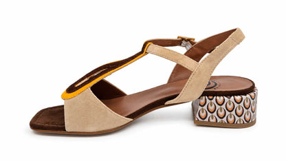 Annalisa Beige T-Bar Sandals