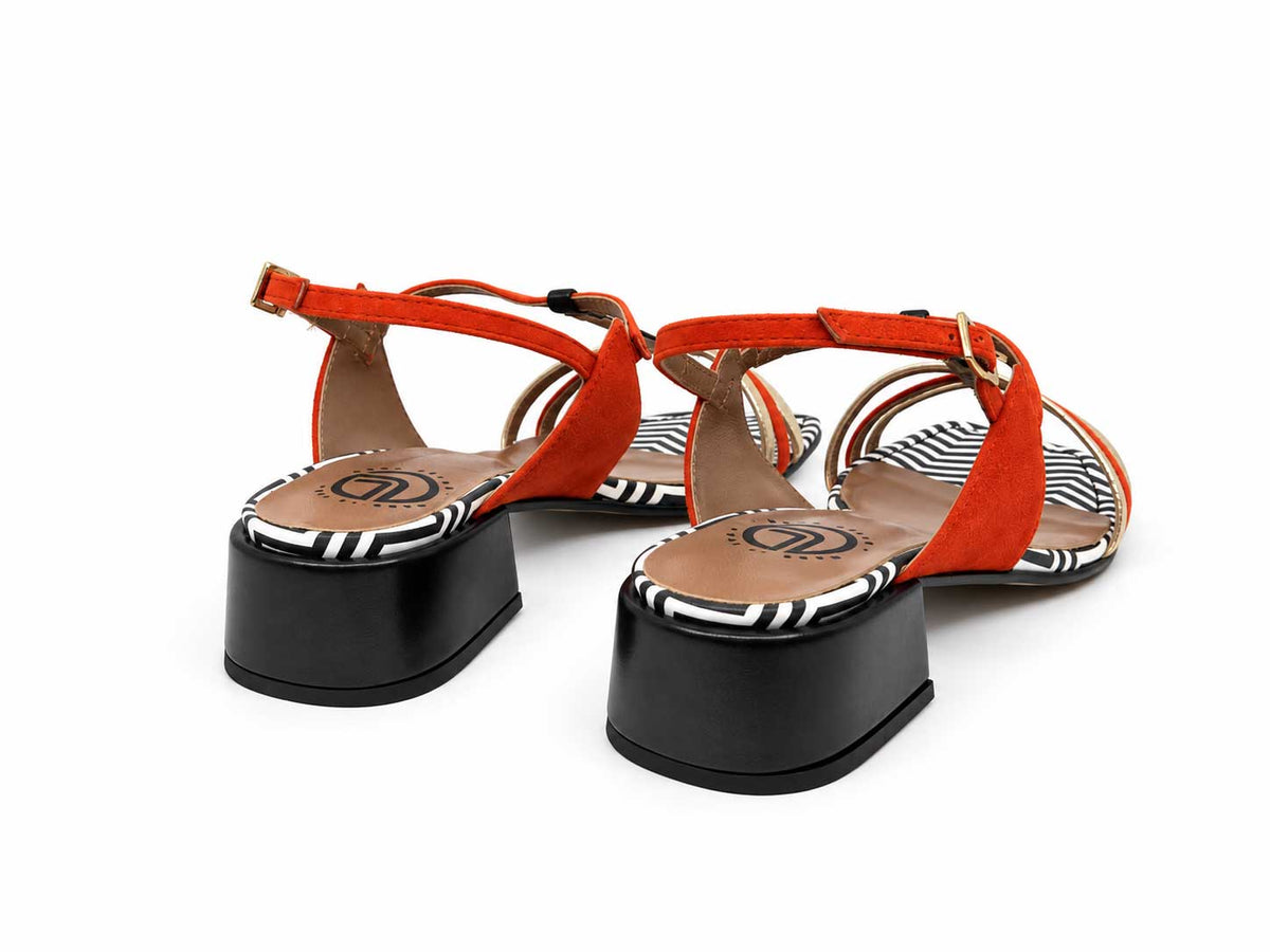 Serafina Orange & Gold Sandals