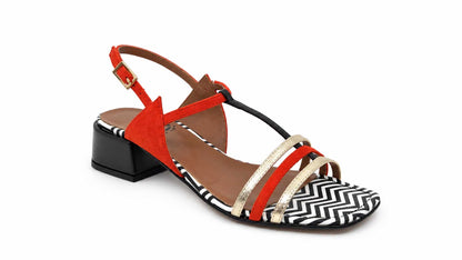 Serafina Orange & Gold Sandals